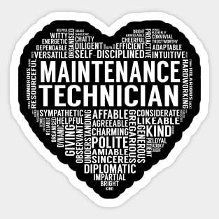 Maintenance Technician Heart Sticker